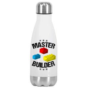 Cool Master Builder Funny Building Blocks Gift Gift Stainless Steel Insulated Water Bottle