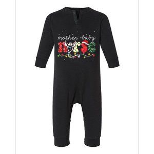 Christmas Mother Baby Nurses Wrap The Best Gifts Infant Fleece One Piece