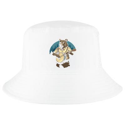 Country Music Bear Banjo Player Awesome Folk Cool Comfort Performance Bucket Hat
