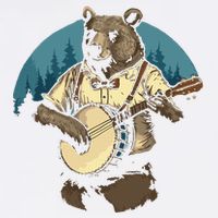 Country Music Bear Banjo Player Awesome Folk Cooling Performance Crew T-Shirt