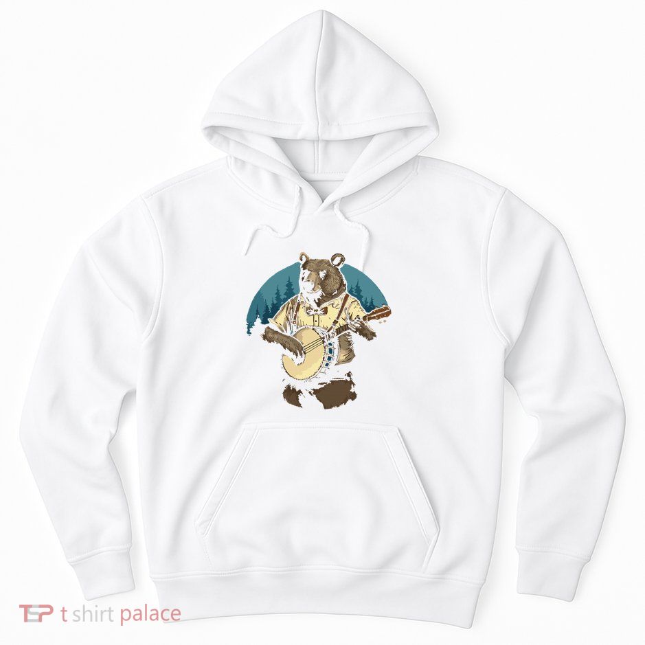 Country Music Bear Banjo Player Awesome Folk Hoodie
