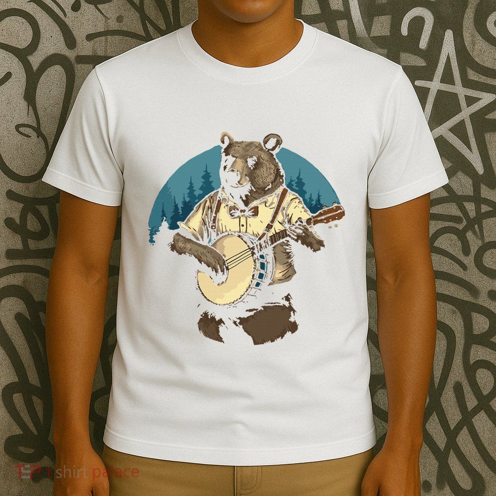 Country Music Bear Banjo Player Awesome Folk T-Shirt