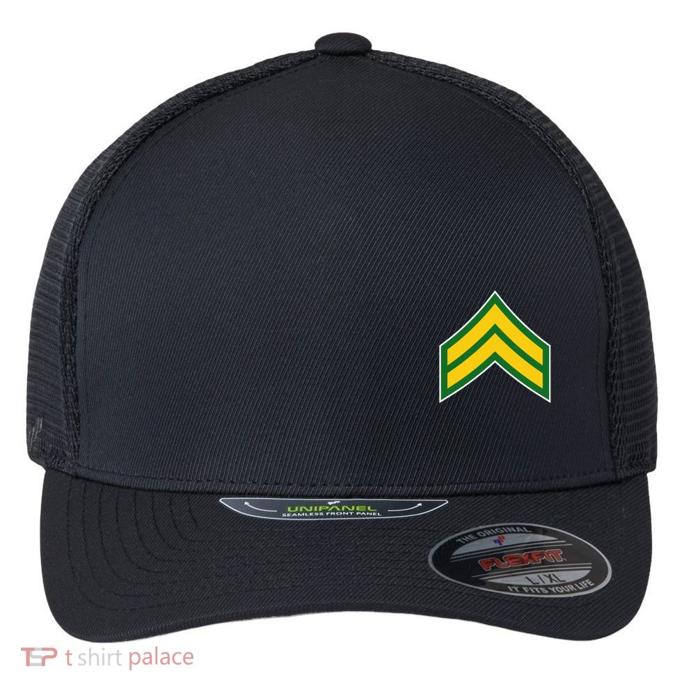 Corporal Military Badge Flexfit Unipanel Trucker Cap