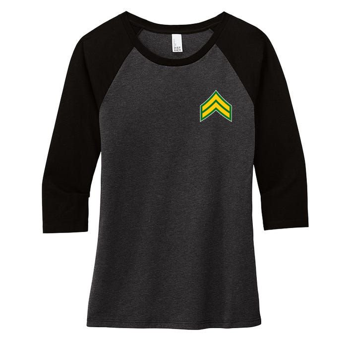 Corporal Military Badge Women's Tri-Blend 3/4-Sleeve Raglan Shirt