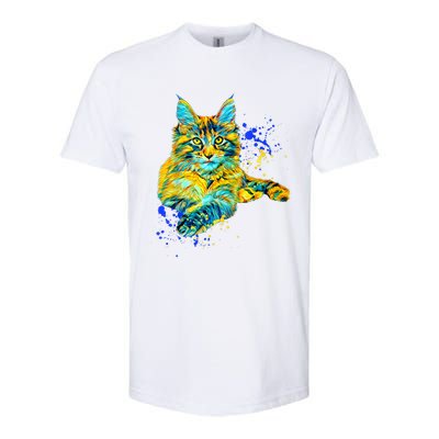 Colorful Maine Coon Big Cat Love Bigger Cats Cute Mom Softstyle® CVC T-Shirt