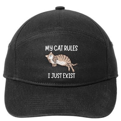 Cute My Cat Clothing My Cat Rules I Just Exist 7-Panel Snapback Hat