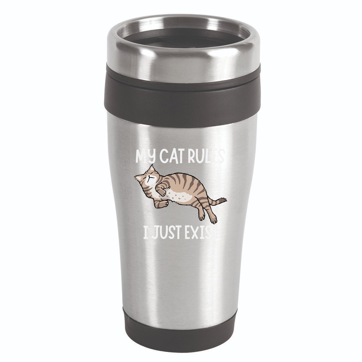 Cute My Cat Clothing My Cat Rules I Just Exist 16oz Travel Tumbler