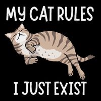 Cute My Cat Clothing My Cat Rules I Just Exist Pom Pom 12in Knit Beanie
