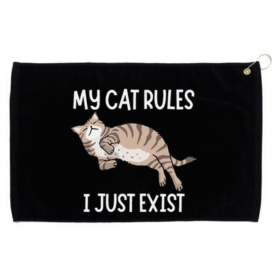 Cute My Cat Clothing My Cat Rules I Just Exist Grommeted Golf Towel