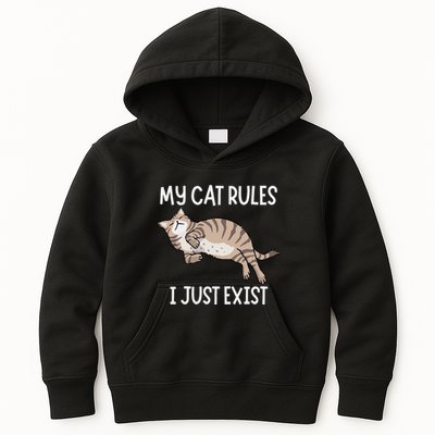Cute My Cat Clothing My Cat Rules I Just Exist Kids Hoodie