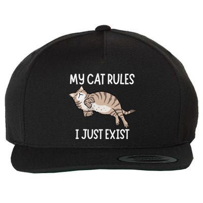 Cute My Cat Clothing My Cat Rules I Just Exist Wool Snapback Cap