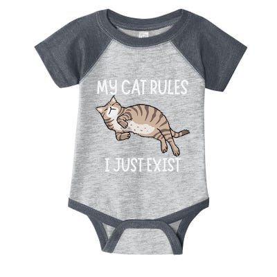 Cute My Cat Clothing My Cat Rules I Just Exist Infant Baby Jersey Bodysuit