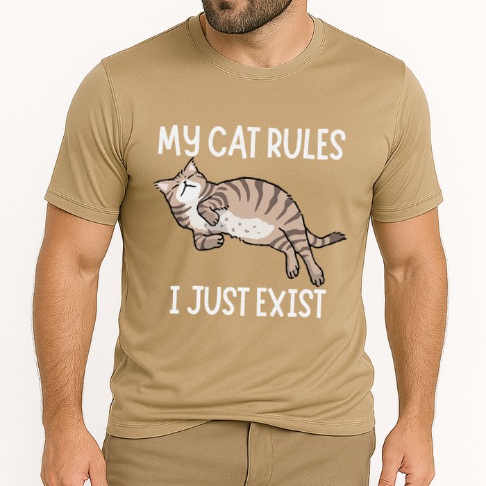 Cute My Cat Clothing My Cat Rules I Just Exist Cooling Performance Crew T-Shirt