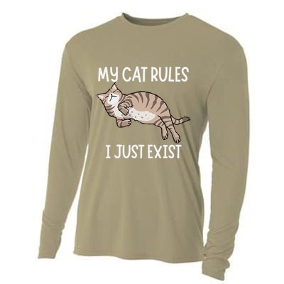 Cute My Cat Clothing My Cat Rules I Just Exist Cooling Performance Long Sleeve Crew