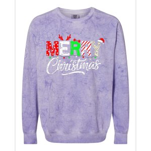 Cute Merry Christmas Matching Family Christmas Colorblast Crewneck Sweatshirt