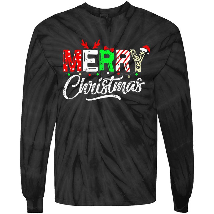 Cute Merry Christmas Matching Family Christmas Tie-Dye Long Sleeve Shirt