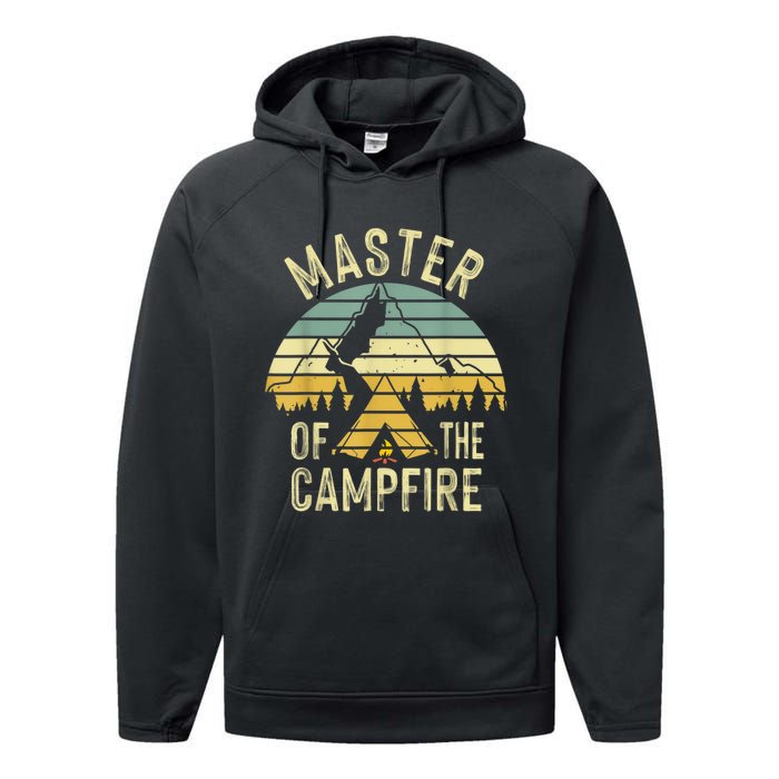 Cool Master Campfire Funny Camping Gift For Men Women Performance Fleece Hoodie