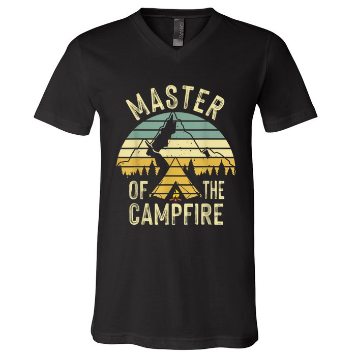 Cool Master Campfire Funny Camping Gift For Men Women V-Neck T-Shirt