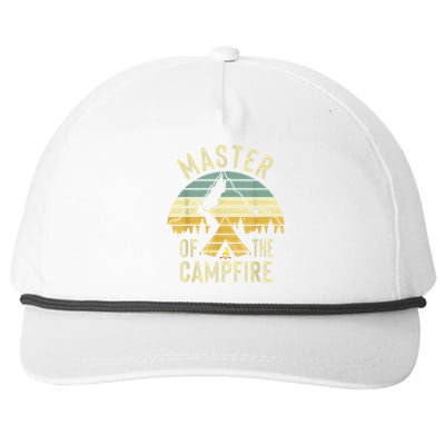 Cool Master Campfire Funny Camping Gift For Men Women Snapback Five-Panel Rope Hat