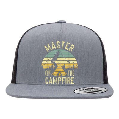 Cool Master Campfire Funny Camping Gift For Men Women Flat Bill Trucker Hat