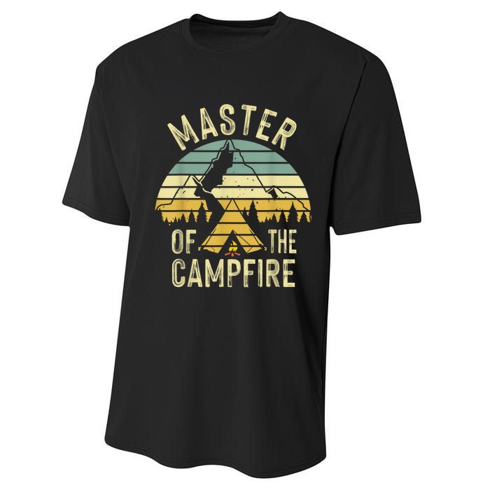 Cool Master Campfire Funny Camping Gift For Men Women Performance Sprint T-Shirt