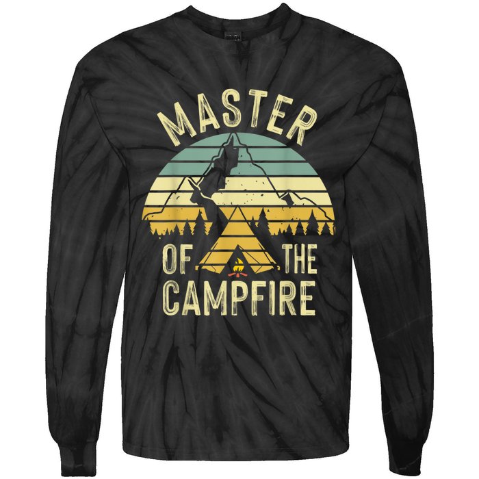 Cool Master Campfire Funny Camping Gift For Men Women Tie-Dye Long Sleeve Shirt