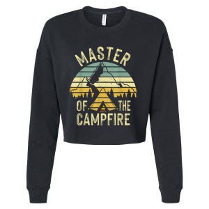 Cool Master Campfire Funny Camping Gift For Men Women Cropped Pullover Crew