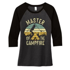 Cool Master Campfire Funny Camping Gift For Men Women Women's Tri-Blend 3/4-Sleeve Raglan Shirt