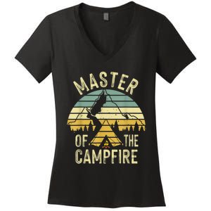 Cool Master Campfire Funny Camping Gift For Men Women Women's V-Neck T-Shirt