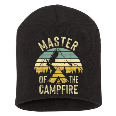 Cool Master Campfire Funny Camping Gift For Men Women Short Acrylic Beanie