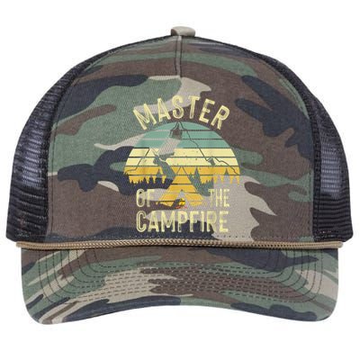 Cool Master Campfire Funny Camping Gift For Men Women Retro Rope Trucker Hat Cap