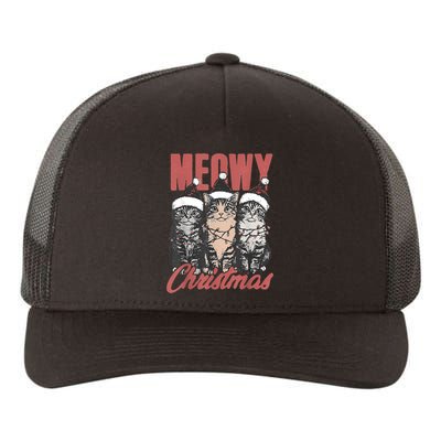 Cats Meowy Christmas Vintage Cat Ladies Yupoong Adult 5-Panel Trucker Hat