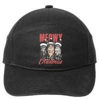 Cats Meowy Christmas Vintage Cat Ladies 7-Panel Snapback Hat