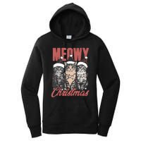 Cats Meowy Christmas Vintage Cat Ladies Women's Pullover Hoodie