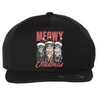 Cats Meowy Christmas Vintage Cat Ladies Wool Snapback Cap