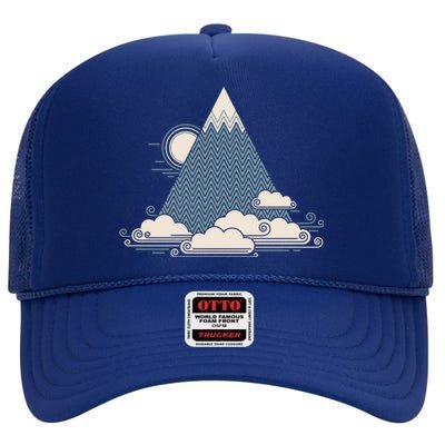 Cloud Mountain High Crown Mesh Back Trucker Hat