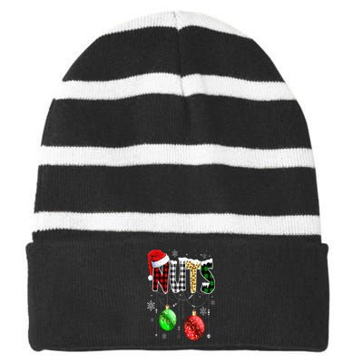 Christmas  Matching Couple Family Chestnuts Striped Beanie with Solid Band