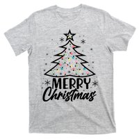 Cute Merry Christmas Tree Outline T-Shirt