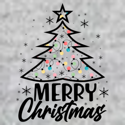 Cute Merry Christmas Tree Outline T-Shirt