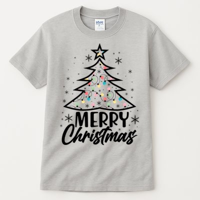 Cute Merry Christmas Tree Outline Tall T-Shirt