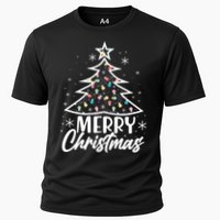Cute Merry Christmas Tree Outline Cooling Performance Crew T-Shirt