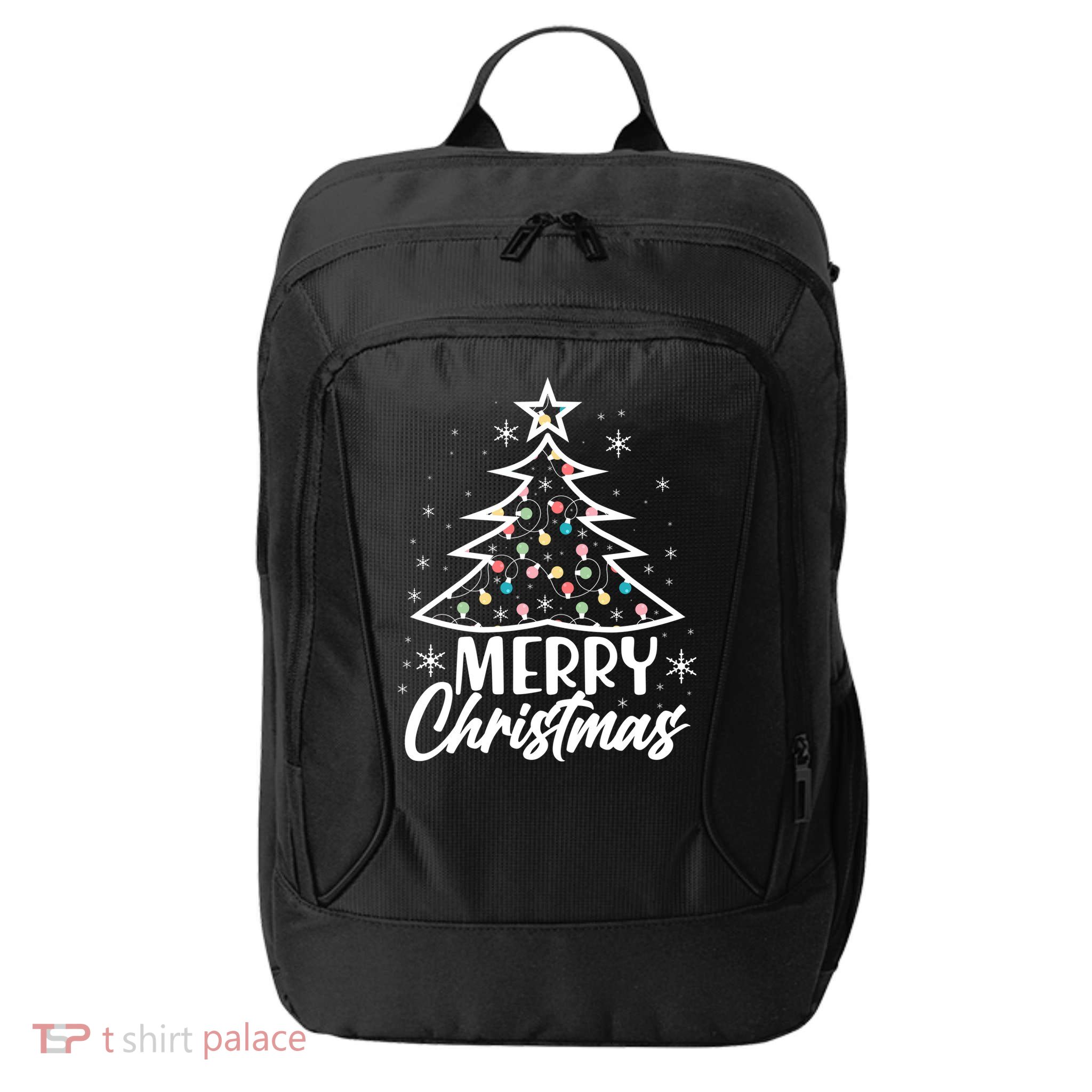 Cute Merry Christmas Tree Outline City Backpack