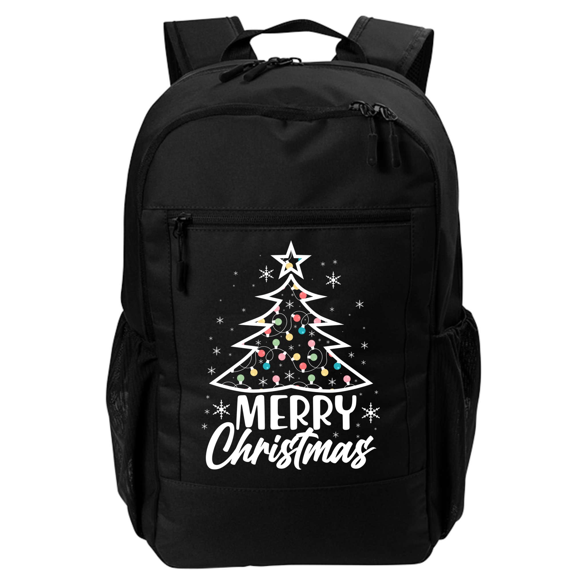 Cute Merry Christmas Tree Outline Backpack
