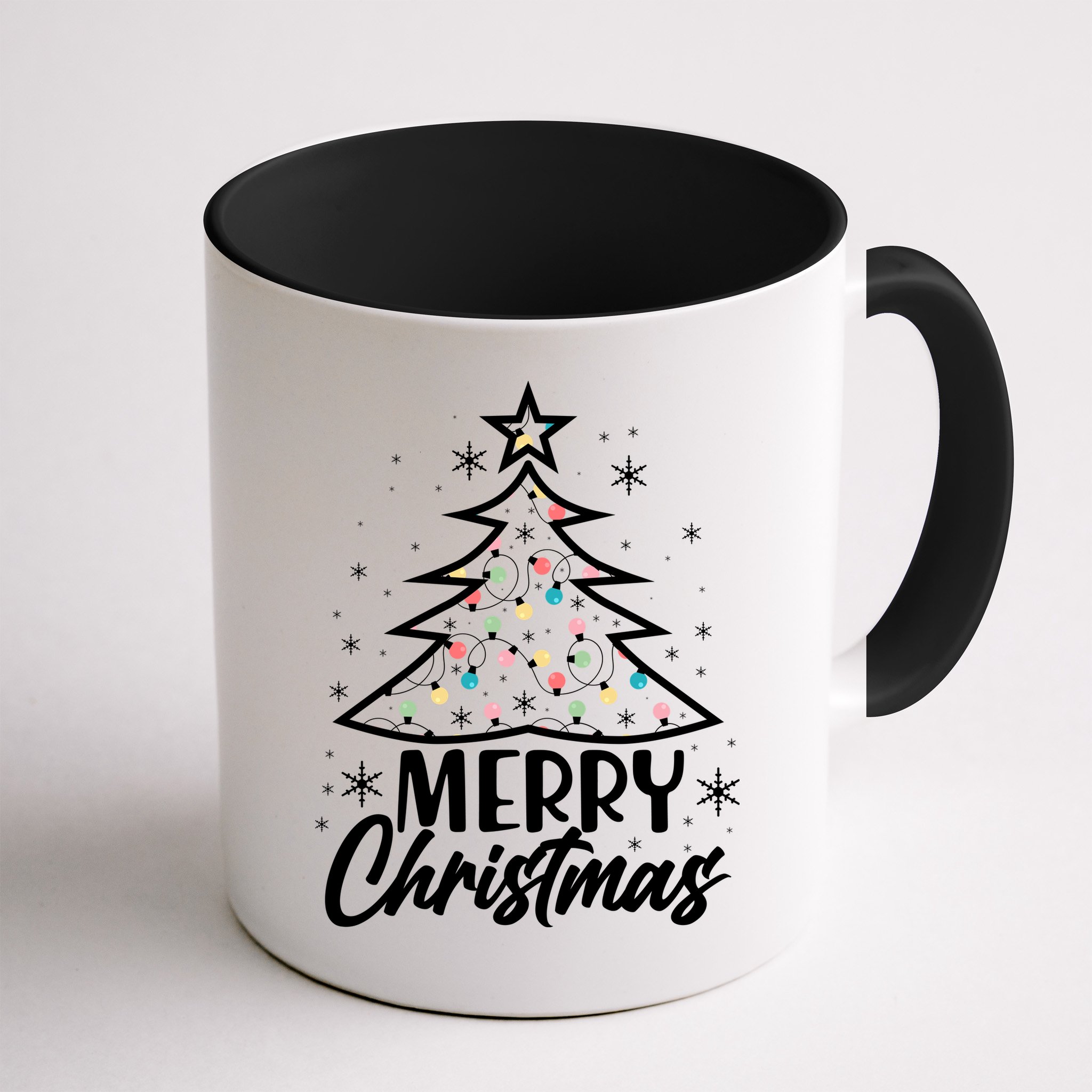Cute Merry Christmas Tree Outline Mug