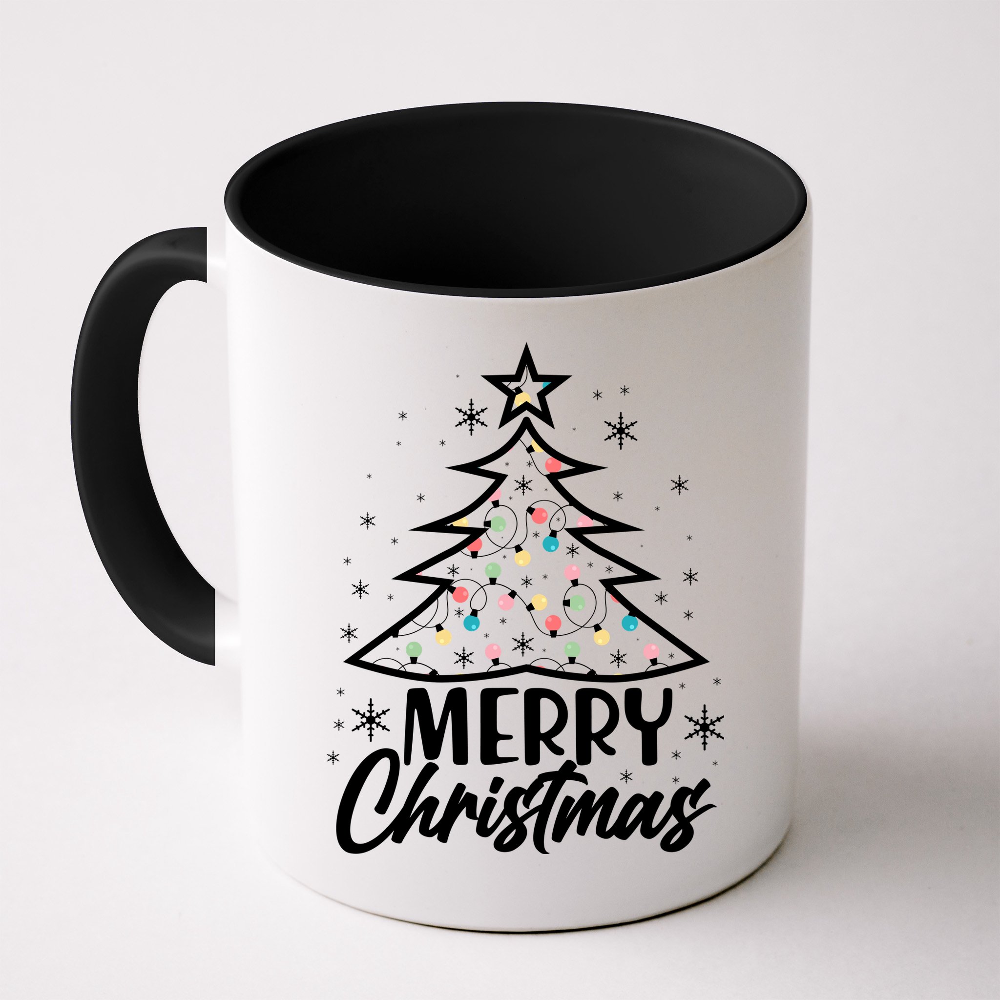 Cute Merry Christmas Tree Outline Mug