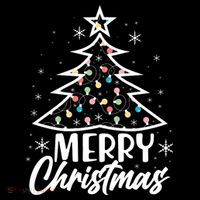 Cute Merry Christmas Tree Outline Flatbill Hat