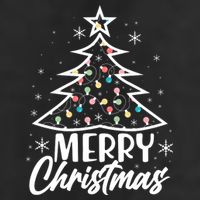 Cute Merry Christmas Tree Outline Premium Pullover Hoodie