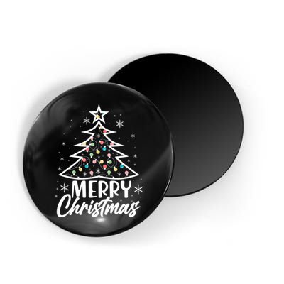 Cute Merry Christmas Tree Outline Magnet