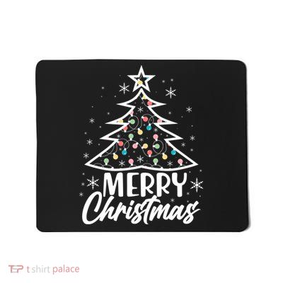 Cute Merry Christmas Tree Outline Mousepad