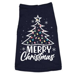 Cute Merry Christmas Tree Outline Doggie Tank